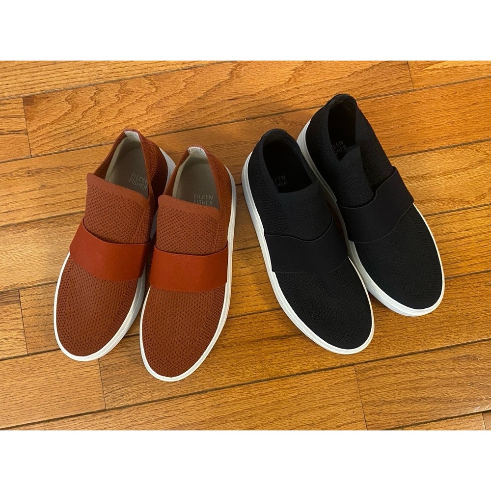 Eileen Fisher‎ Pair Knit Slip On Platform Sneakers Lot Of 2 Womens 8.5